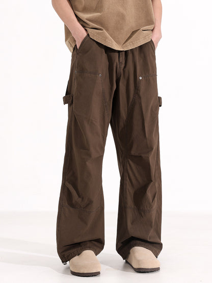 American Vintage Wide-Leg Cargo Pants – Loose Unisex Casual Spring Summer