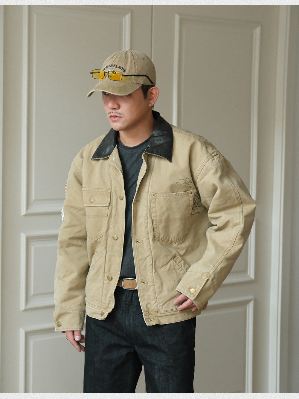 Cotton Lapel Workwear Jacket – Vintage Loose Fit – Coats Jackets | japanese streetwear | vintage workwear | unisex | Yamalinclothes