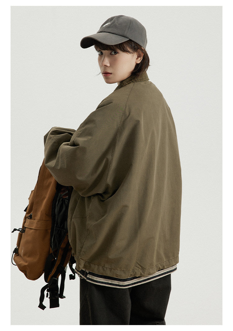 Japanese Vintage Workwear Lapel Jacket – Relaxed Unisex Chore Coat