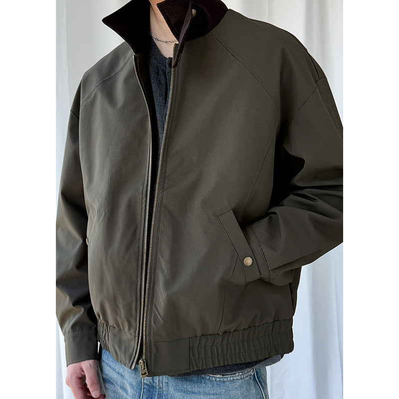 Patchwork Stand-Collar Cargo Jacket – Adjustable Lapel Oversized – Japanese vintage | fall outfits 2026 | fall winter outfits | classy winter outfits | lazy comfy outfits | japanese streetwear | vintage workwear | yamalin clothes | Yamalinclothes