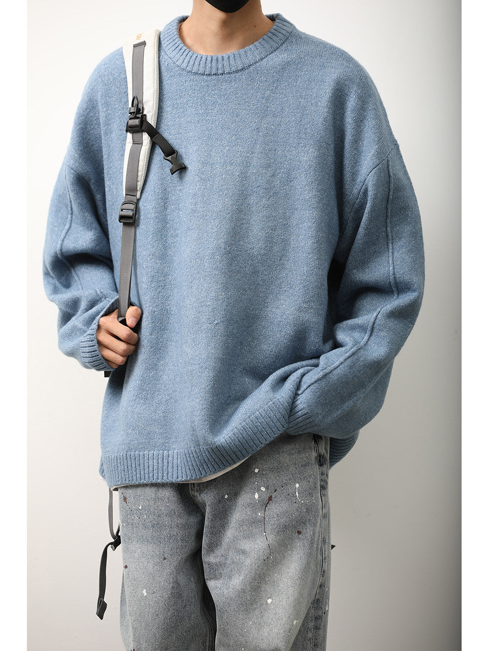 Japanese Crew Neck Knit Sweater – Unisex Base Layer Top – Japanese vintage | yamalin clothes | Yamalinclothes