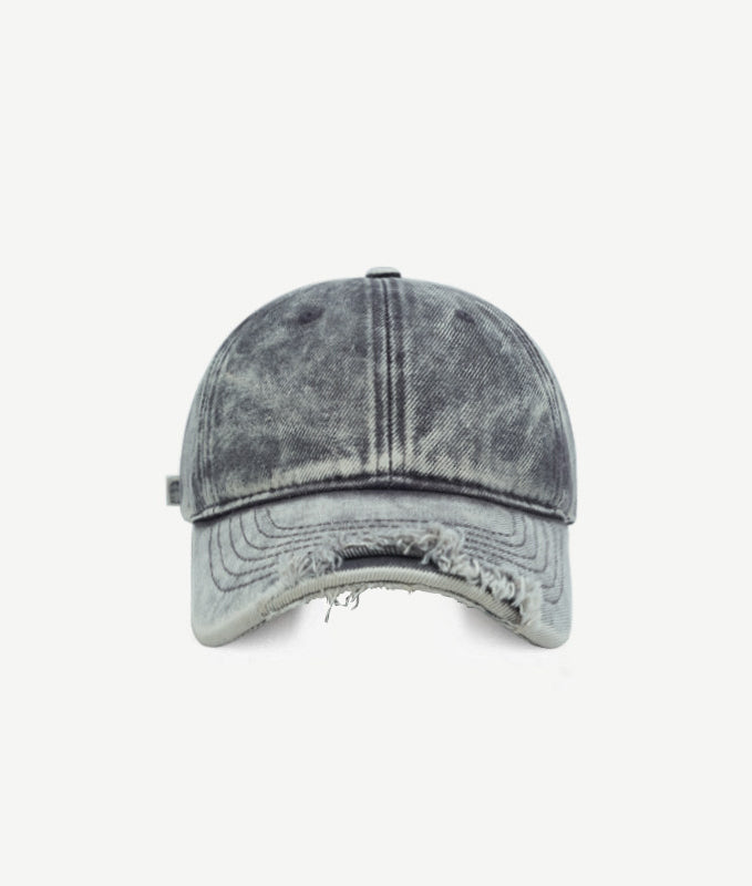 Washed Distressed Denim Baseball Cap – Curved Brim Adjustable Unisex