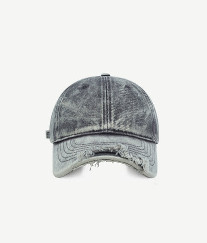 Washed Distressed Denim Baseball Cap – Curved Brim Adjustable Unisex
