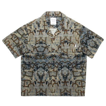 Seersucker Cuban Collar Printed Shirt – Men's Vintage Beach Short Sleeve