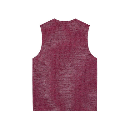 Knot Embroidered Sleeveless Vest – Loose Oversized Japanese Streetwear Top – Japanese vintage | yamalin clothes | Yamalinclothes