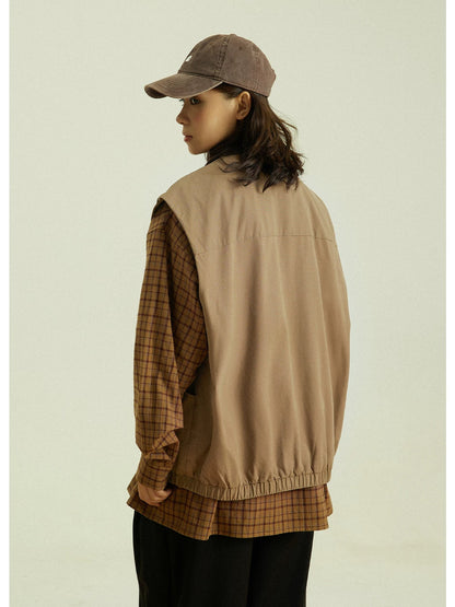Workwear Vest – Contrast Corduroy Collar | Yamalinclothes