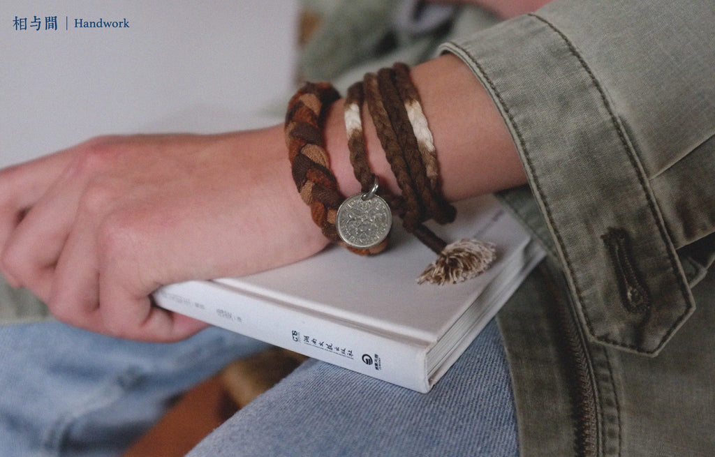 Sixpenny Lucky Coin Plant Dyed Woven Hand Strap National Fashion Original Necklace Bracelet Dual-Use