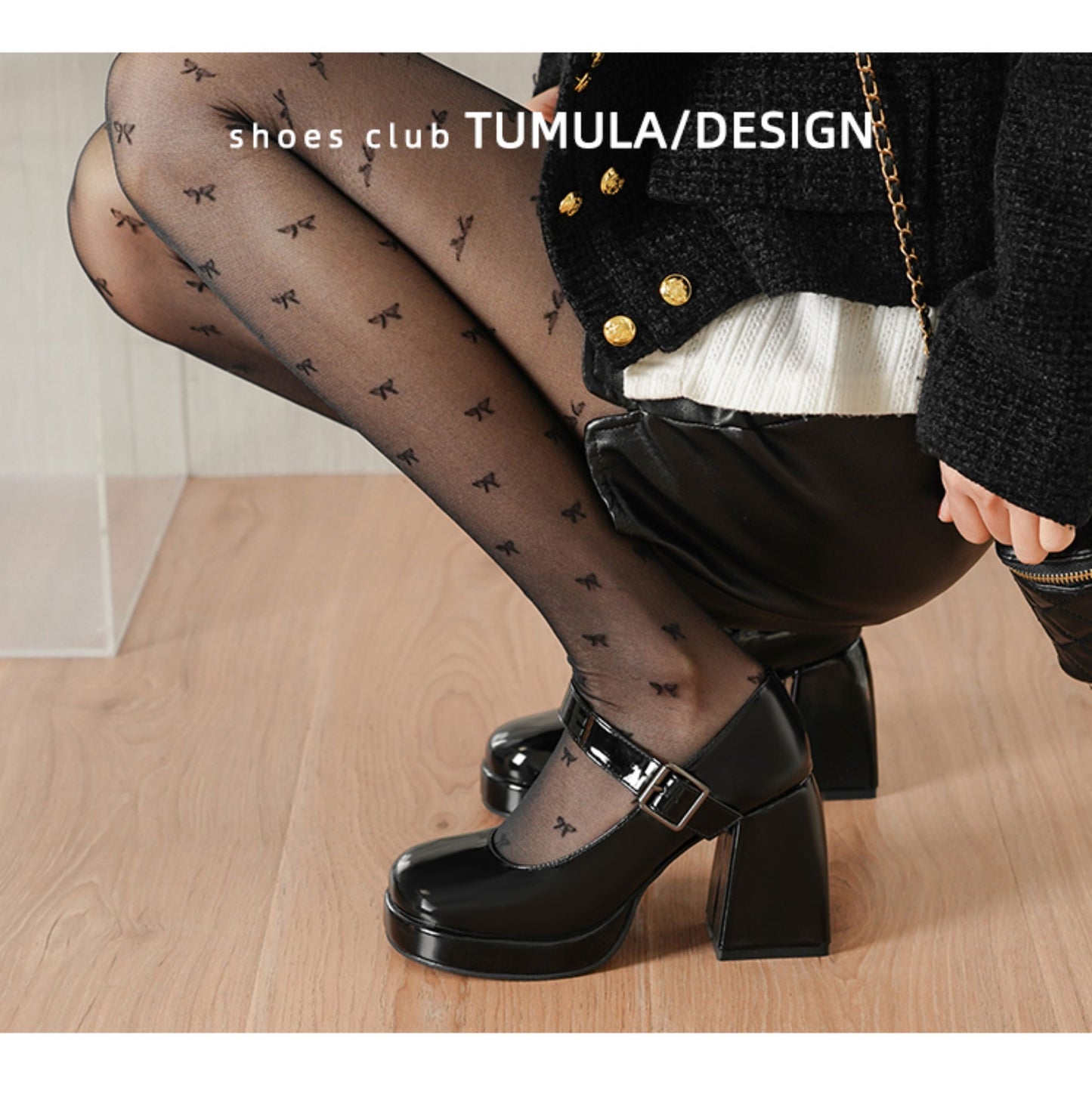 Women's French Style Mary Jane Wedding Shoes - Waterproof Platform Chunky Heel Elegant Bridesmaid Shoes