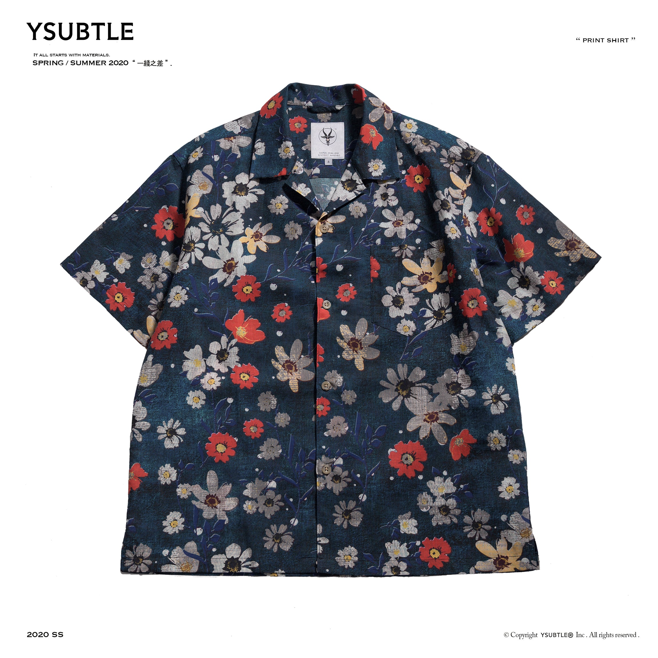 New Amekaji Retro Short Sleeve Shirt Printed Cotton Linen Shirt