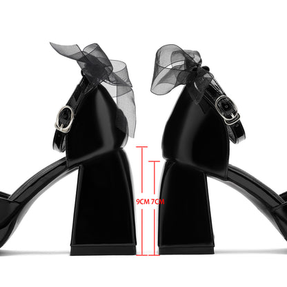 Women's French Style Mary Jane Wedding Shoes - Waterproof Platform Chunky Heel Elegant Bridesmaid Shoes