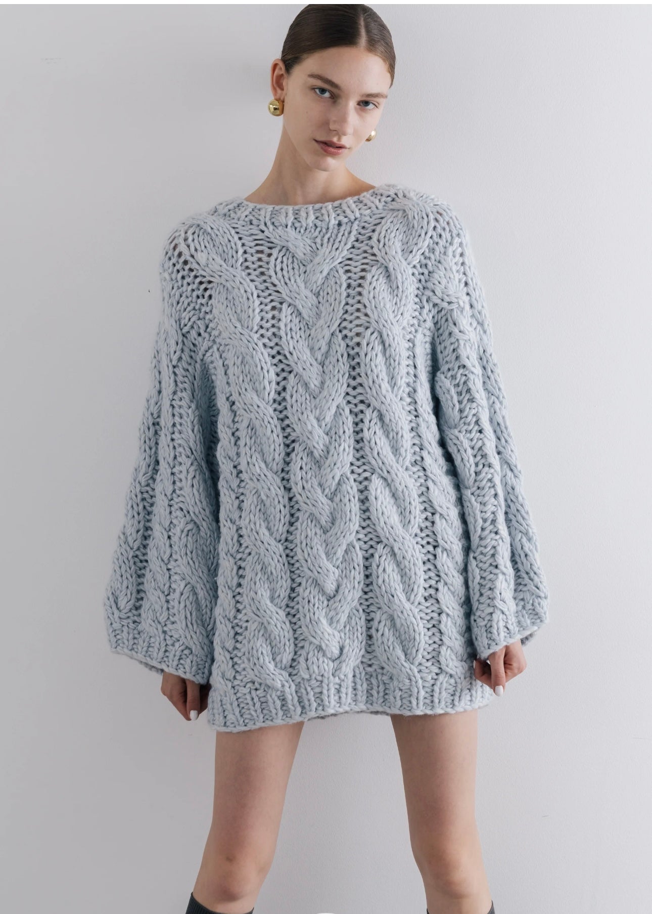 Loose Casual Lazy Style Thick-Yarn Cable Knit Sweater – Oversized Elegant Design (Unisex)