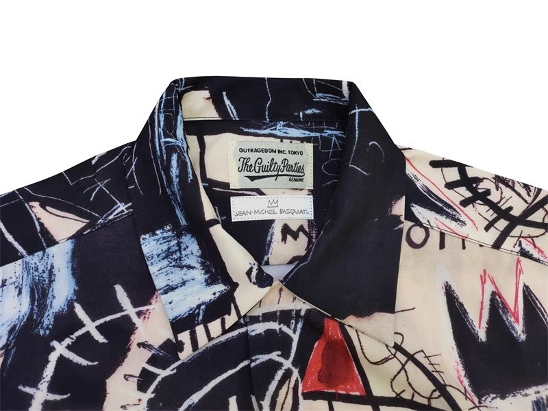 Wacko Maria Basquiat Print Long-Sleeve Shirt – Japanese Retro Graffiti (Unisex)