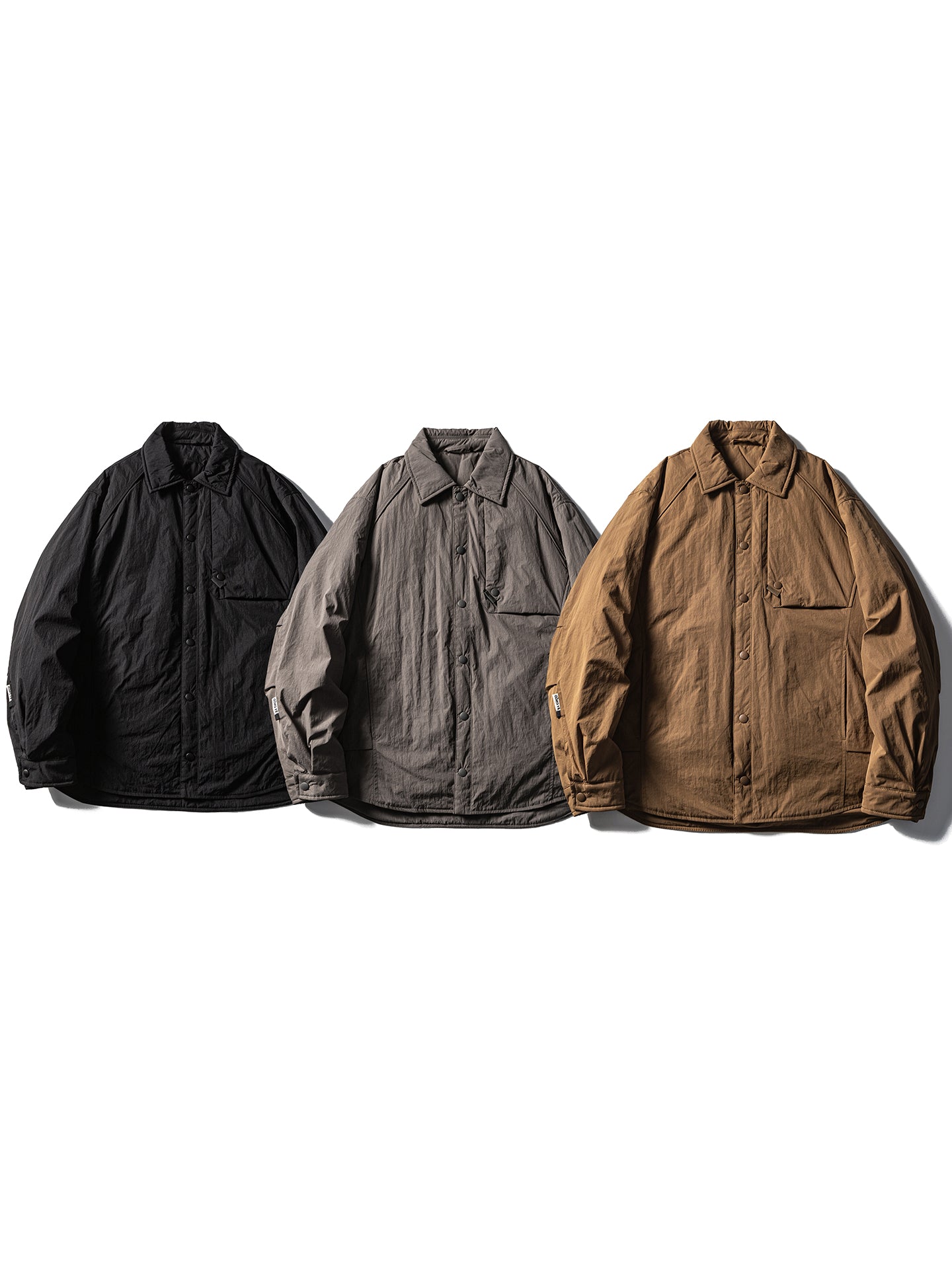 Men's Japanese Style Lightweight Down Jacket - 90% White Duck Down Loose Lapel Solid Color Workwear Coat