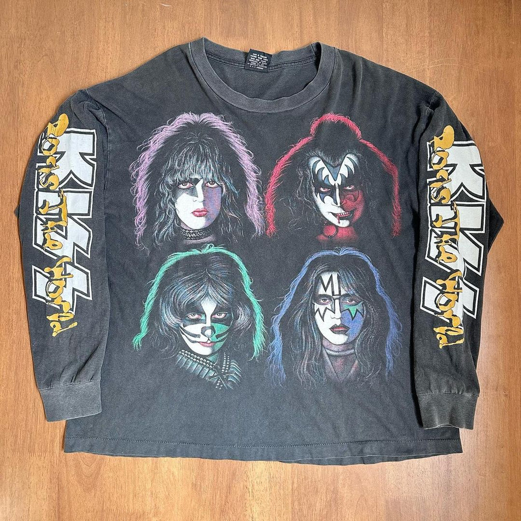 KISS Heavy Metal Rock Band High School Student Trendy Versatile Layered Loose Creative Personality Trendy Long Sleeve T-Shirt