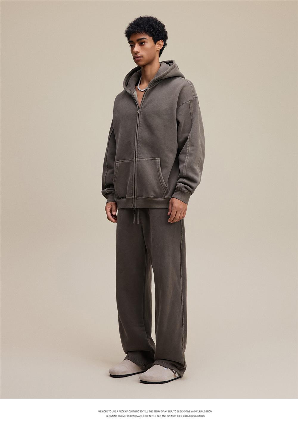 Heavyweight Fleece Washed Straight Sweatpants – Loose Casual American Style