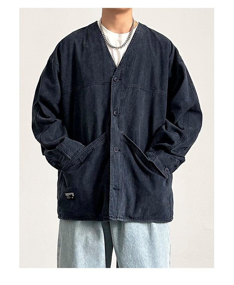Jacket Cardigan Denim Coat Spring New OOTD Outfit Retro Men's Top