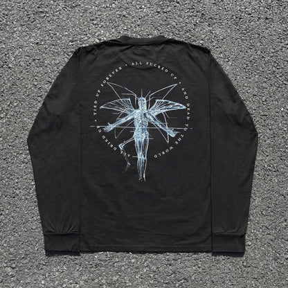 Hong Kong Style Harajuku Oversized Loose Long Sleeve T-Shirt