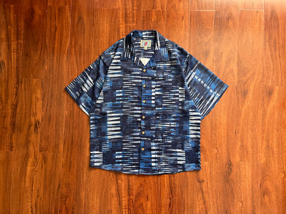 Ukiyo-E Patchwork Style Loose Drape Hawaiian Cuban Collar Printed Aloha Shirt Short Sleeve Shirt