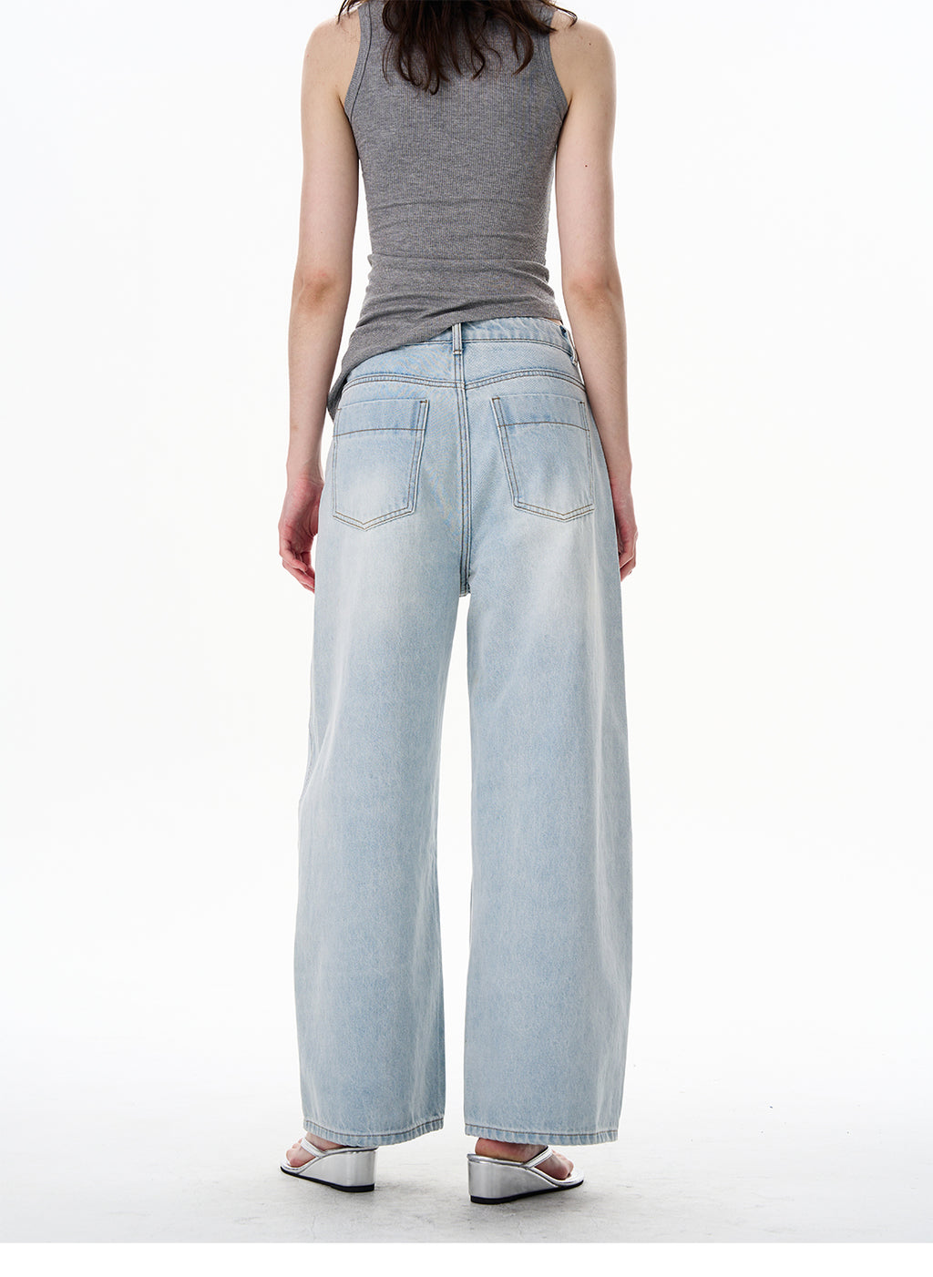 American Style Distressed Light Blue Jeans Trendy Brand Men's Cool Street Style High-End Pants
