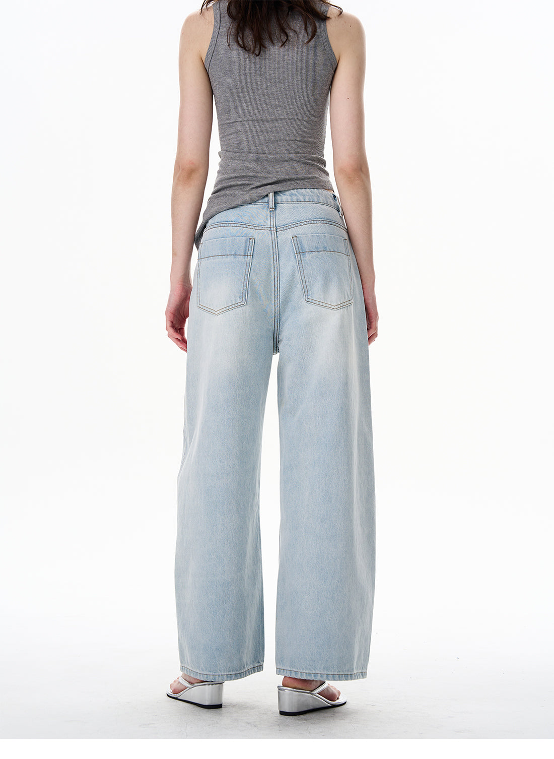 American Style Distressed Light Blue Jeans Trendy Brand Men's Cool Street Style High-End Pants
