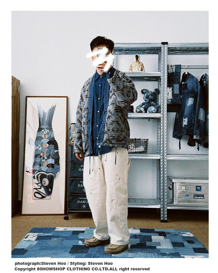 Vintage Ethnic-Style Reversible Denim Jacket – Japanese Retro Unisex Coat