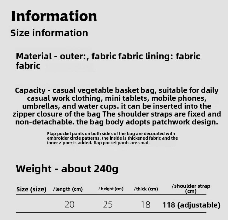 Original Patchwork Large Capacity Crossbody Bag Retro New Chinese Style Embroidered Tote Bag for Women