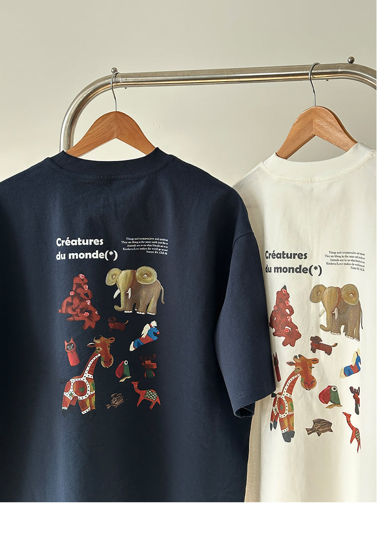 Animal Nature Life Theme Loose Fit Short Sleeve T-Shirt