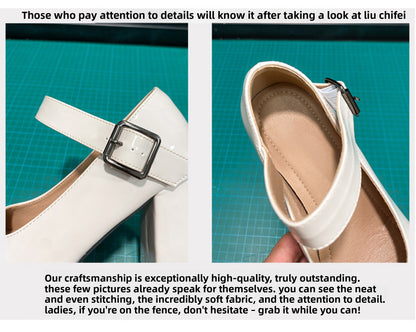 Women's French Style Mary Jane Wedding Shoes - Waterproof Platform Chunky Heel Elegant Bridesmaid Shoes