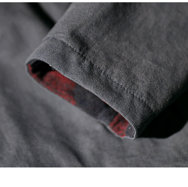 Men's Japanese Retro Reversible Cotton Robe Cardigan