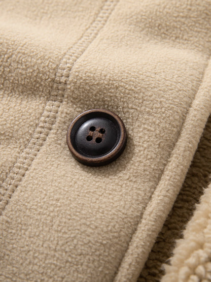 Joks Priit Fleece-Lined Baseball Jacket - Japanese Style Lamb Wool Coat (Men)