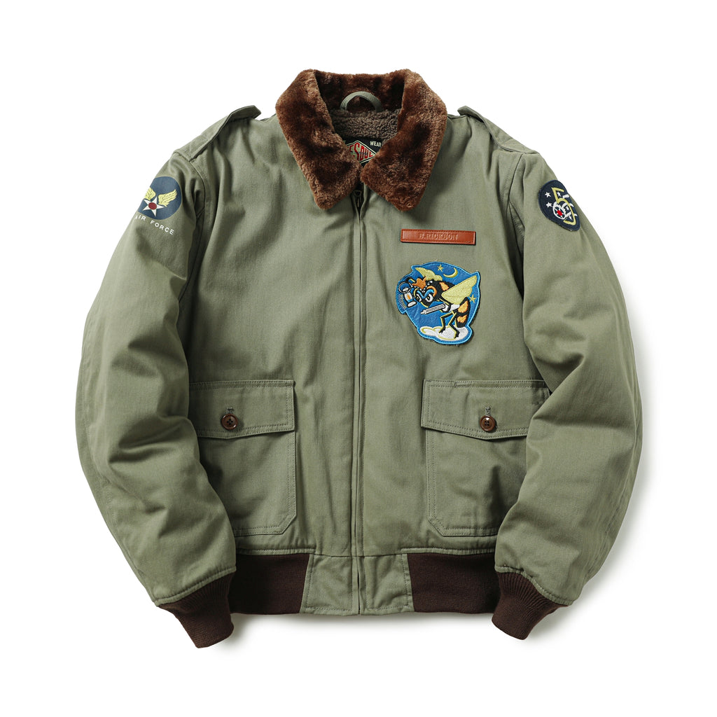 Cotton Shell with Wool-Liner, American-Style Pilot Jacket (Unisex)