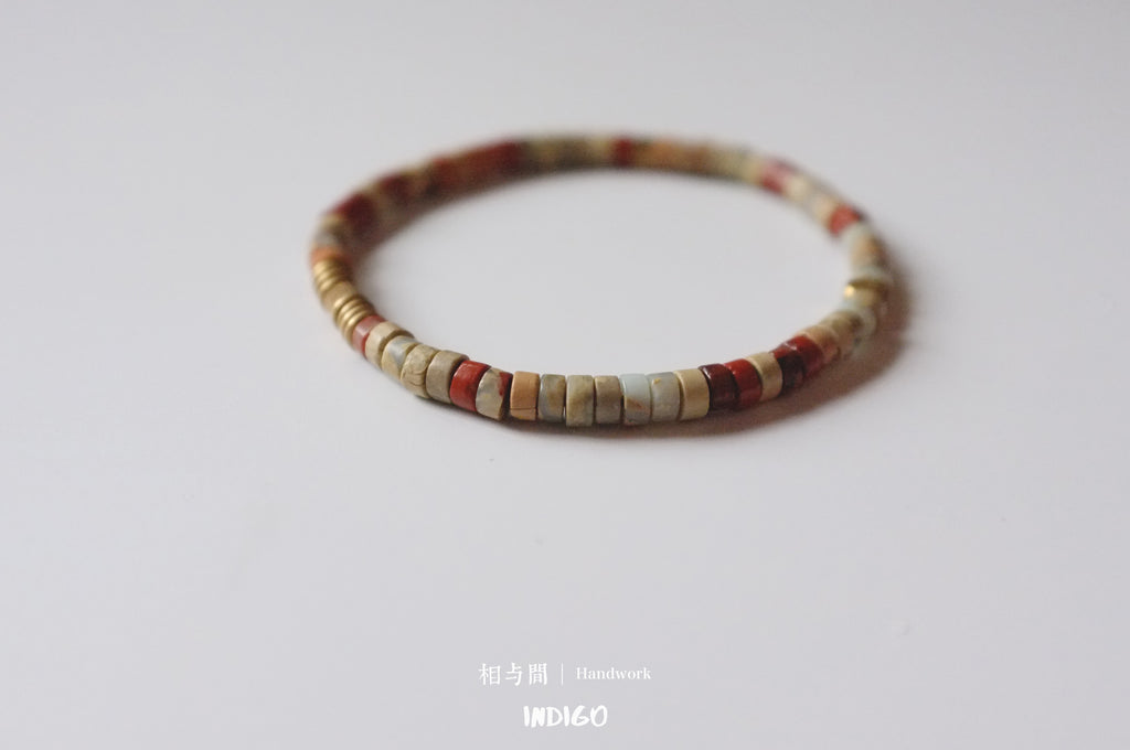 Original Natural Brown Series Shoushan Stone Niche Personality Couple Bracelets Brass Artistic Bracelets