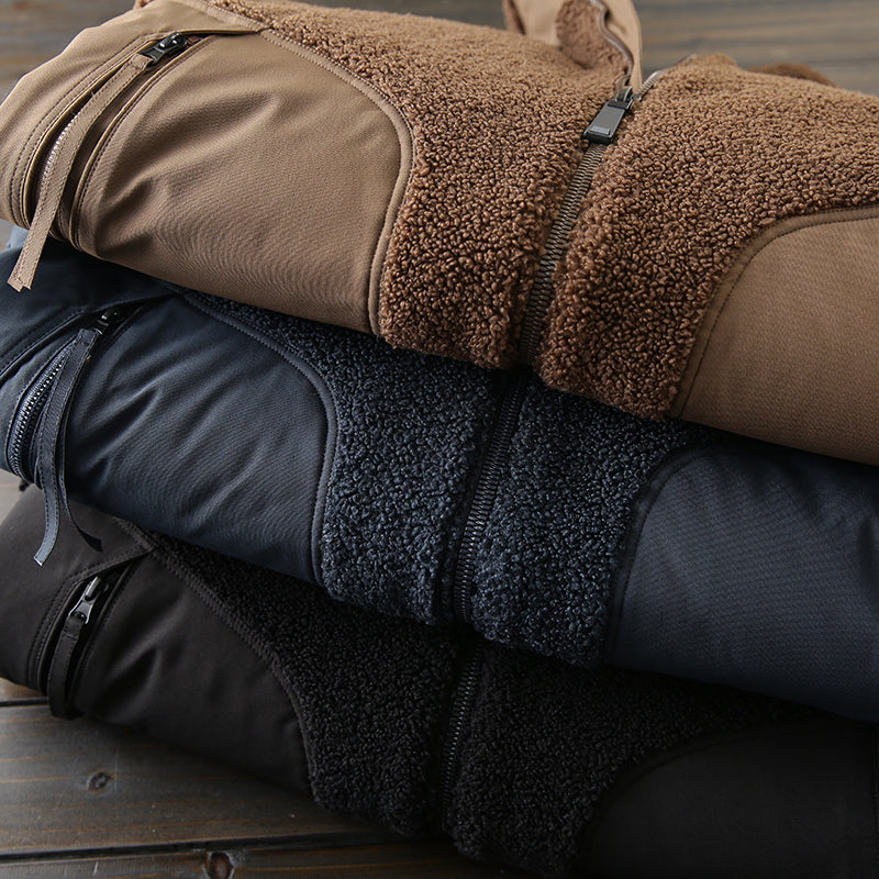 Men's Plus Size Stand Collar Down Jacket - Export Overstock Thickened Lamb Wool Particle Fleece Winter Coat