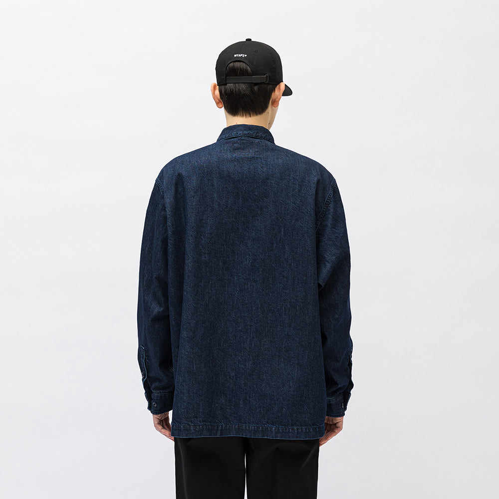 Japanese Style Retro Casual Loose Denim Shirt Unisex Solid Color Jacket