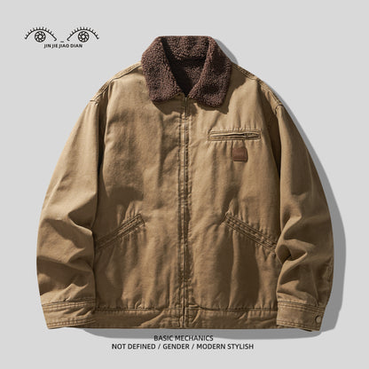 Detroit Heavyweight Lamb-Wool Workwear Jacket – Insulated Cotton Coat (Unisex)