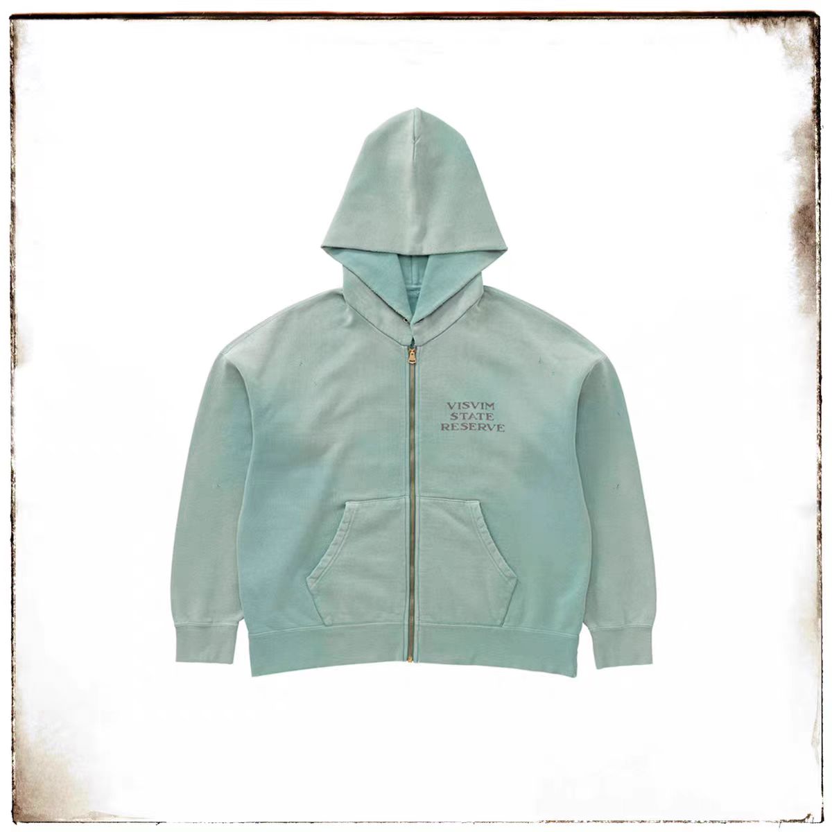 Japanese Trend All-Cotton Washed Vintage Distressed Zipper Hoodie