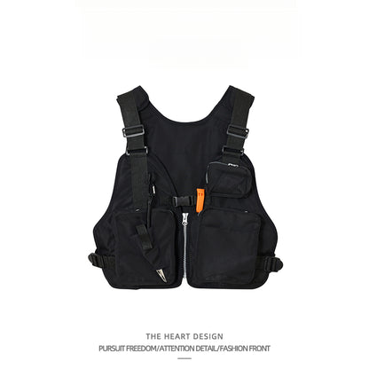 High Street American Style Outdoor Vest for Men and Women, Multi-Functional with Multiple Pockets, Adjustable, Casual, Stylish, Versatile, Roadster Vest for Men