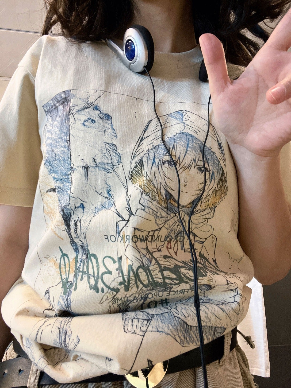 260G Heavyweight! Graffiti Creative Versatile Short Sleeve T-Shirt High-End Feel Unisex Loose Fit