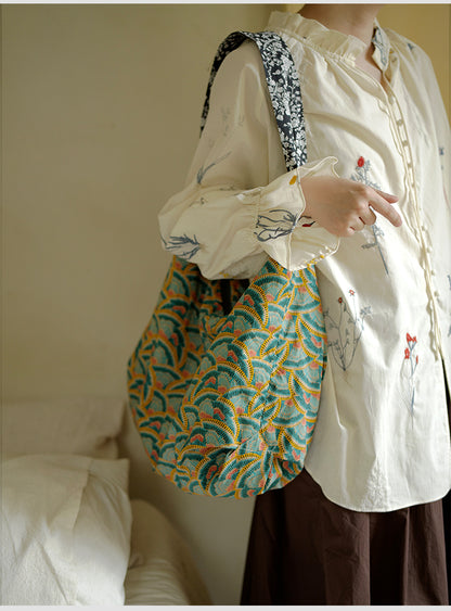 Original Spring Summer New Print Large Capacity Retro Shoulder Bag Fashion Crossbody Lightweight Tote Bag