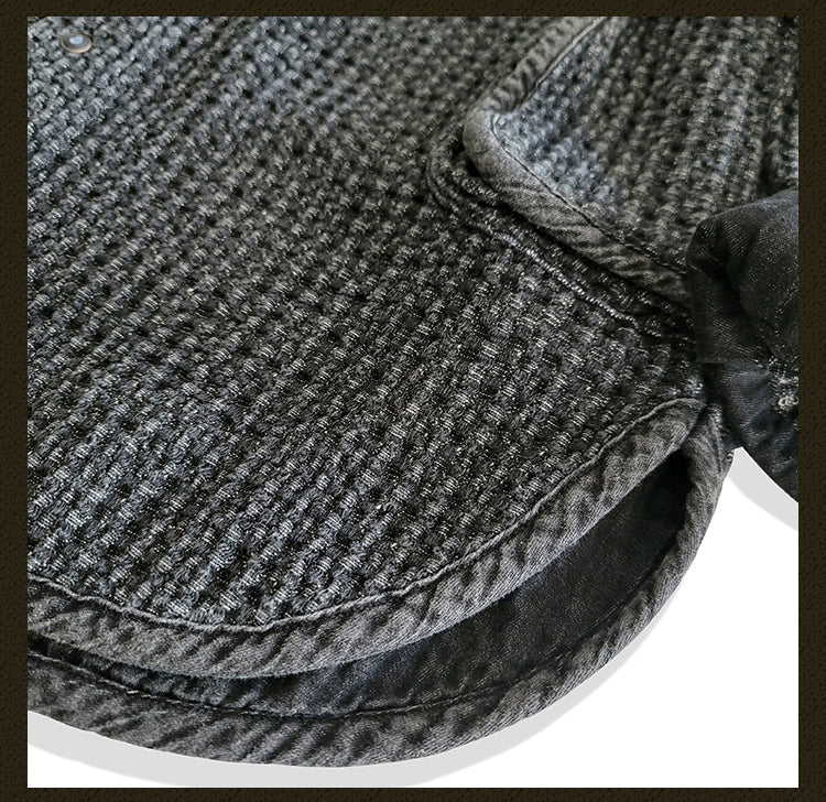 Washed Black Tie-Dye Oversized Shirt Jacket Loose Casual Khaki Vintage