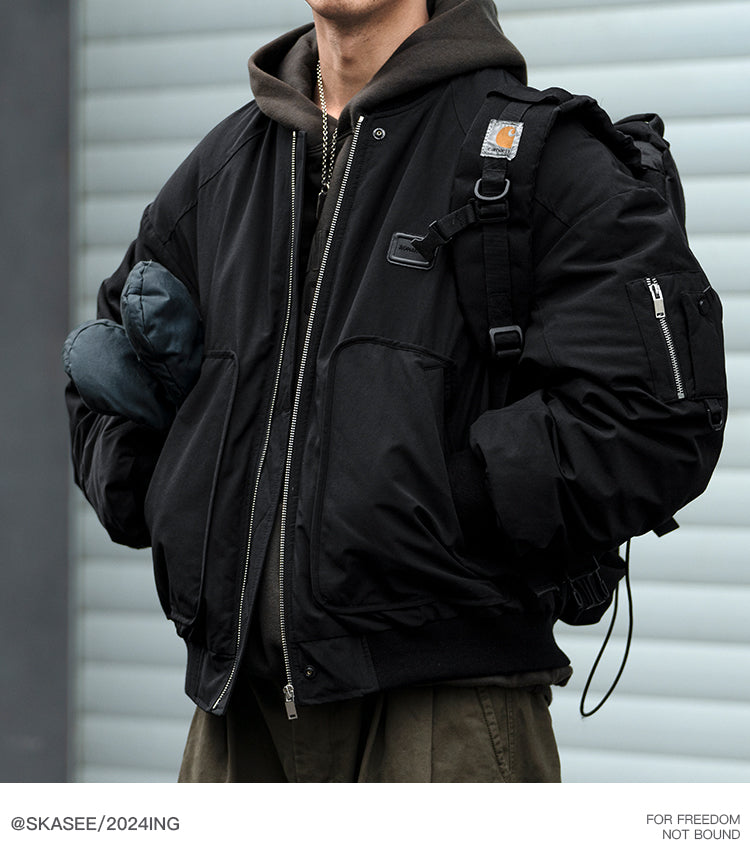 Men's American Trendy Flight Jacket - 90% White Duck Down Warm Workwear Coat