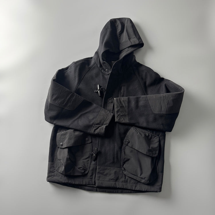 Japanese Retro Plaid Wool Hooded Coat - Thickened Warm Winter Jacket