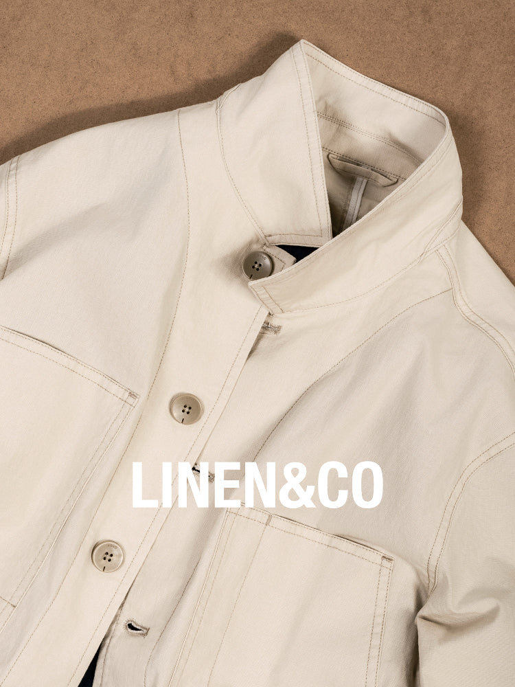 Spring Summer Autumn High-End Lightweight Commuting Quiet Luxury Linen French Minimalist Relaxed Workwear Jacket