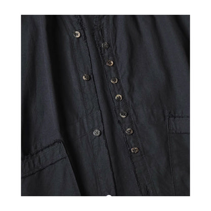 25AW Kapital Kazuhiro Hirata Cotton-Linen Shirt – Double Pocket, Irregular Button, Loose Japanese Streetwear