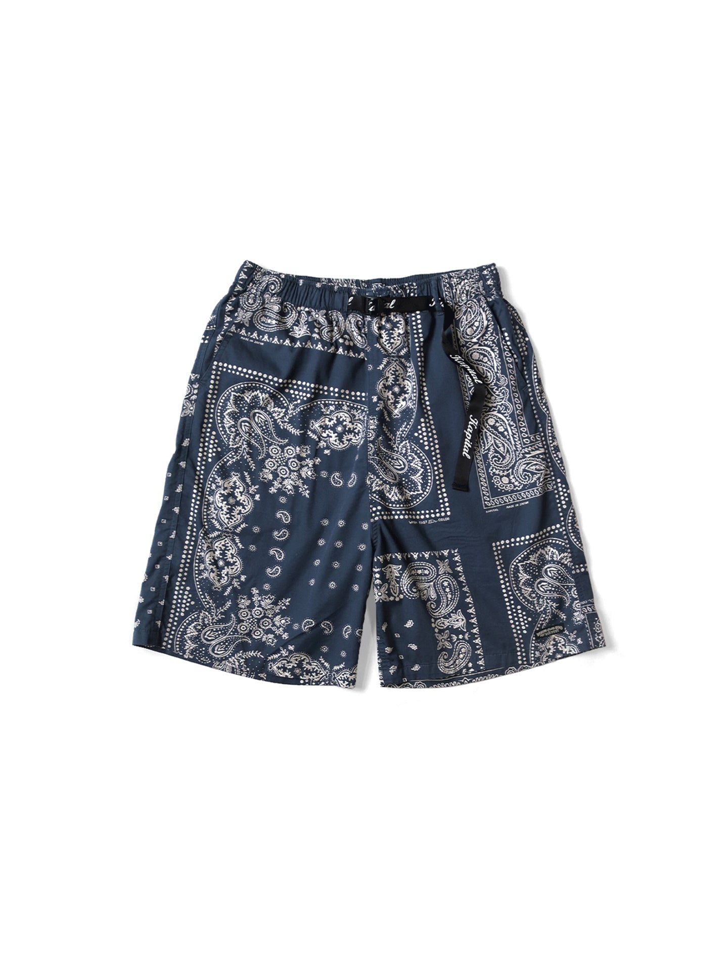 Japanese Style Casual Paisley Print Adjustable Elastic Loose Shorts