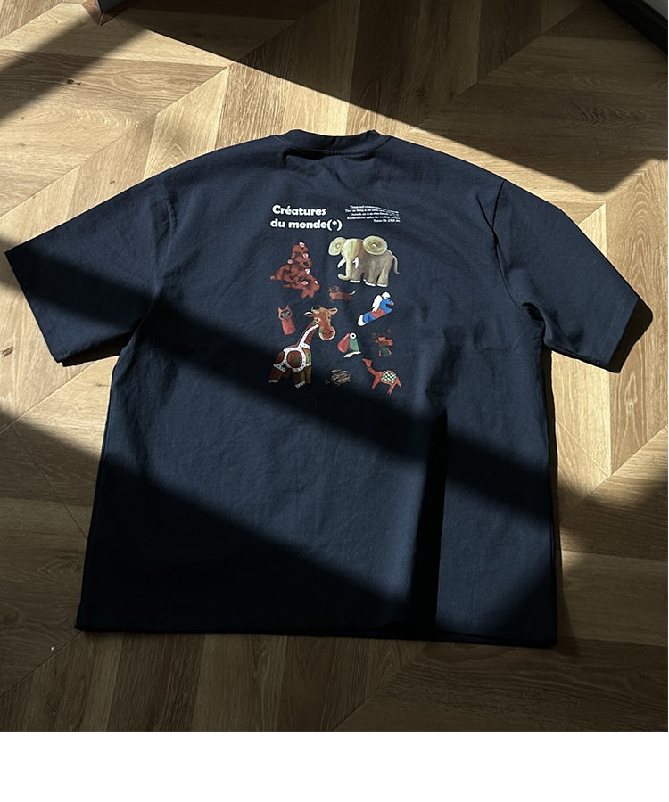 Animal Nature Life Theme Loose Fit Short Sleeve T-Shirt