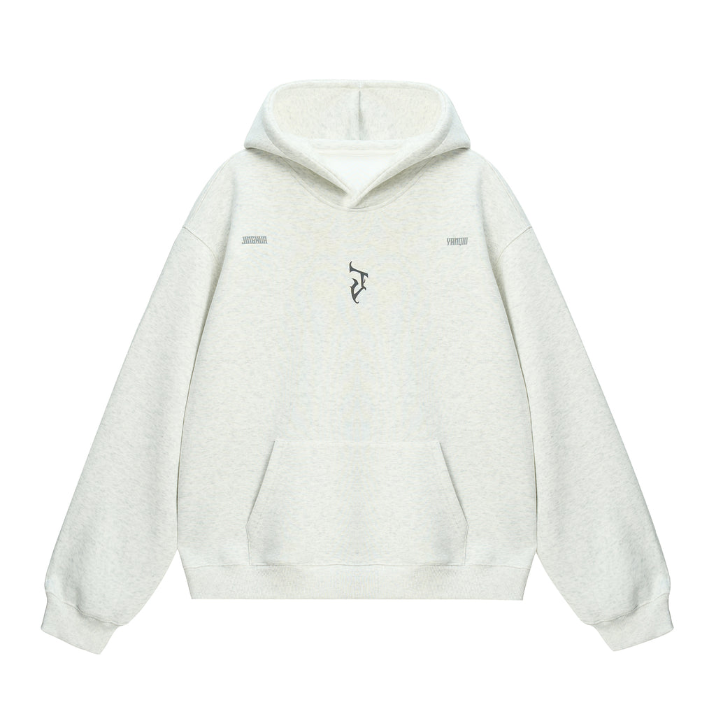 “J” Gothic Letter Hoodie – American High-Street Heavyweight Sweater