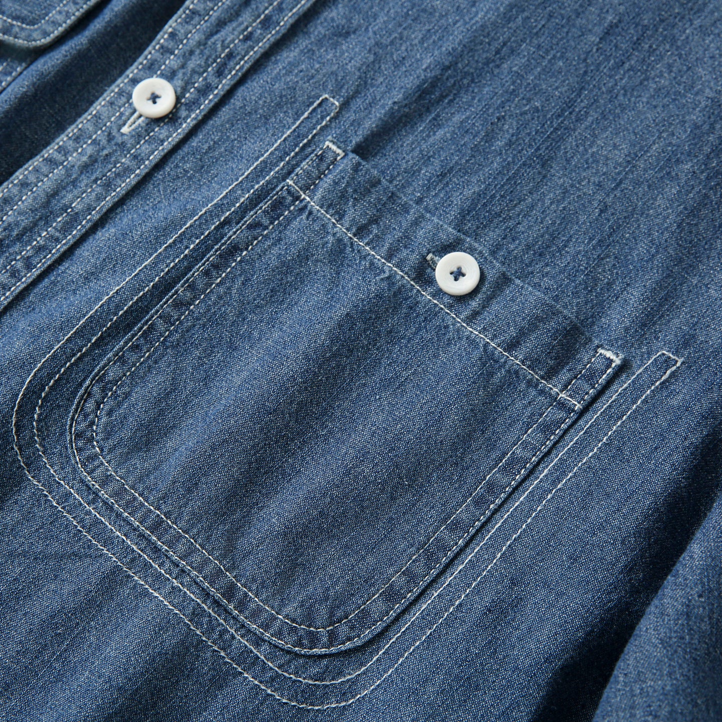 Pure Cotton Enzyme Wash! Export Surplus Men's Summer Turn-down Collar Denim Short Sleeve Shirt Top