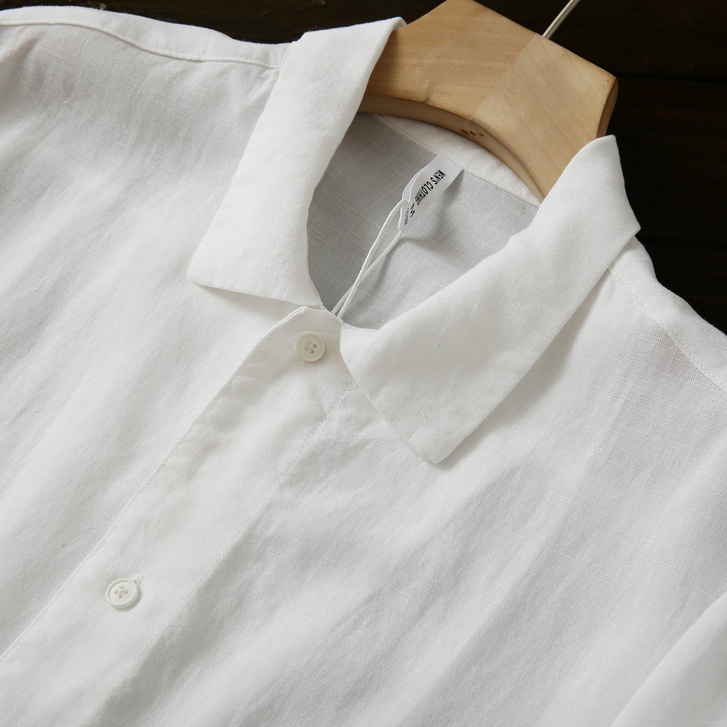 Cool Antibacterial Linen/Lyocell Men's Summer Turn-down Collar Loose Casual Short Sleeve Shirt Top