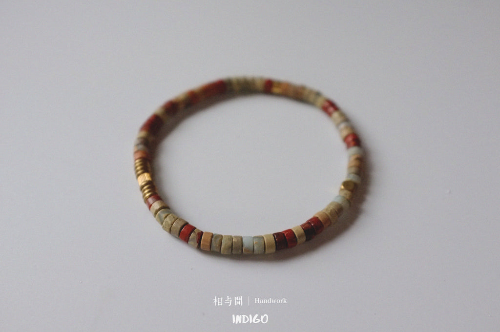 Original Natural Brown Series Shoushan Stone Niche Personality Couple Bracelets Brass Artistic Bracelets